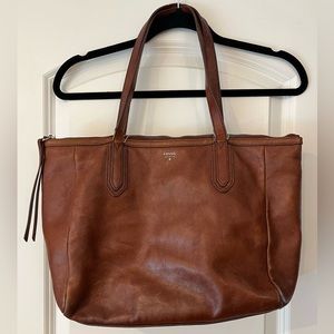 Fossil Leather Tote
